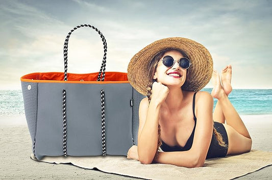 QOGiR Neoprene Multipurpose Beach Bag Tote with Inner Zipper Pocket … … … …