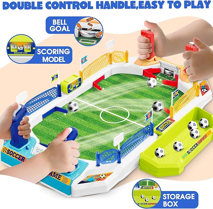 Mini Soccer Board Game for Kids, Birthday Christmas Soccer Gifts for 3 4 5 6 7 8-12 Year Old Boys, Football Table Toys, Pinball Interactive Sports Game for Indoor, Home Party, Family, Playroom, Travel