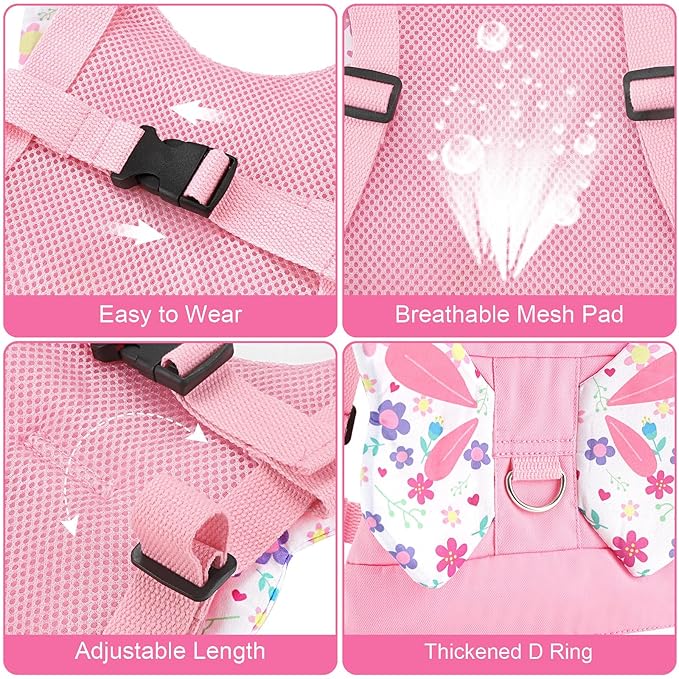 Accmor Toddler Harness Leash, Cute Butterfly Kids Leash + Anti Lost Wrist Link for Outdoor Travel, Adorable Child Walking Harness Wristband Assistant Strap Belt Keep Kids Close for Baby Boys Girls