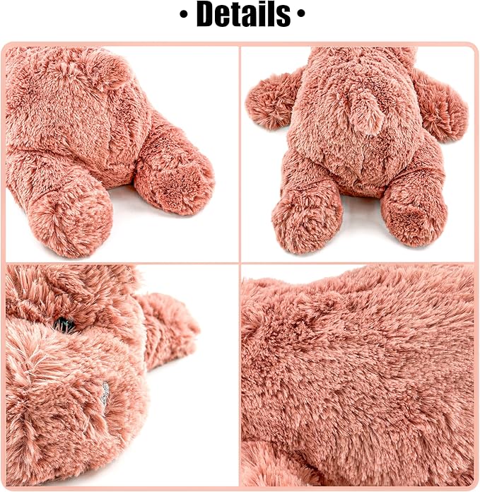 16" | 2 Pounds Pink Hippo Weighted Stuffed Animals,Sensory Comfort Plush Throw Pillow Toy,Kawaii Plushies Hugging Toy Gifts for Kids & Adults (Hippopotamus, 16 inch 2 Pounds)