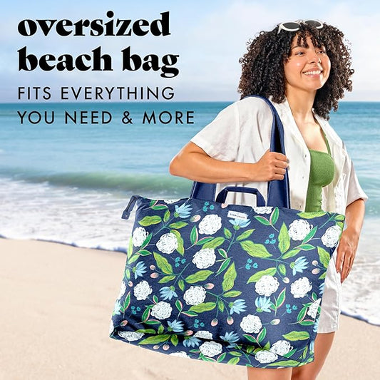 Fit & Fresh Large Beach Bag for Women - Extra Large Travel Tote With Pockets