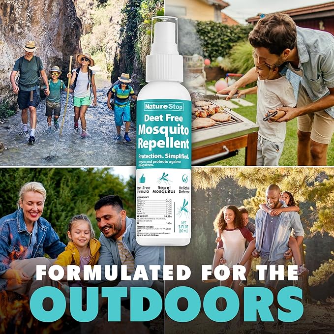 DEET Free Mosquito Repellent, Mosquito Spray for Outdoor and Travel, 3 oz (90mL)
