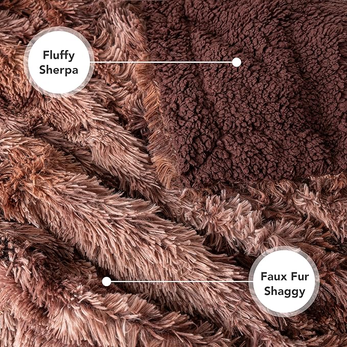 PetAmi Waterproof Dog Blanket for Small Medium Dogs, Calming Fleece Cat Blanket, Couch Protector Washable Sherpa Faux Fur Pet Throw for Puppy, Soft Reversible 29x40 Tie-Dye Brown