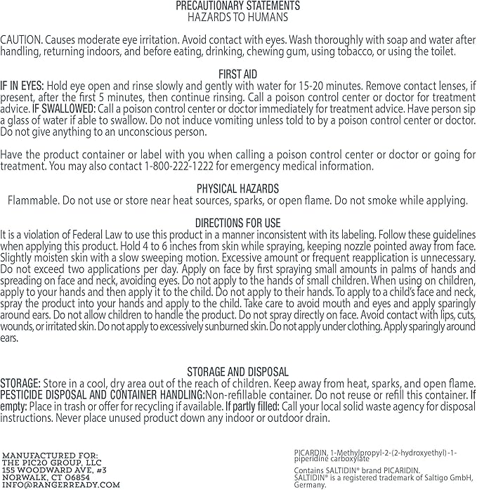 Ranger Ready Picaridin Insect Repellent, Ranger Orange Scent - DEET-Free Travel Size Bug Spray (3.4 Oz, Pack of 1)