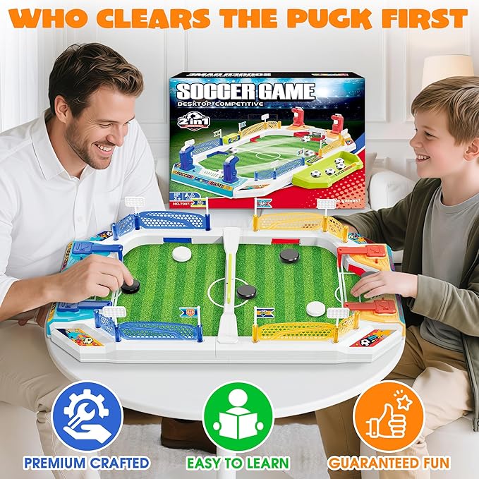 Mini Soccer Board Game for Kids, Birthday Christmas Soccer Gifts for 3 4 5 6 7 8-12 Year Old Boys, Football Table Toys, Pinball Interactive Sports Game for Indoor, Home Party, Family, Playroom, Travel