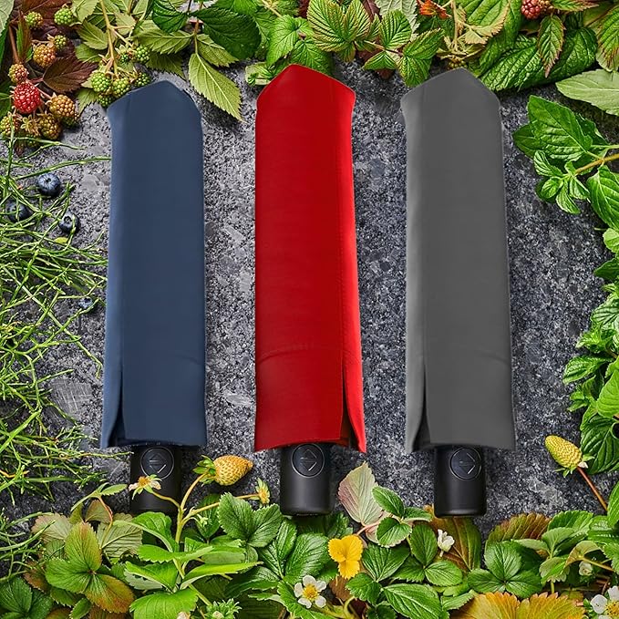 Knirps A.200 Medium Duomatic Windproof Umbrella for Adults – Automatic Open Close 38.5" Canopy, Travel Case Included