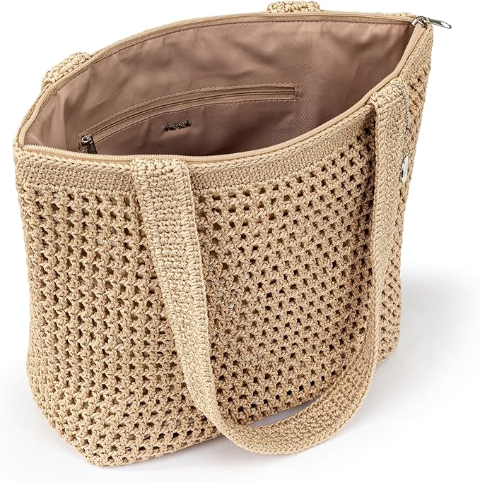 The Sak Casual Classics Tote Bag - Hand Crochet Woman's Purse For Everyday, Travel, Beach Bag - Handbag With Shoulder Straps