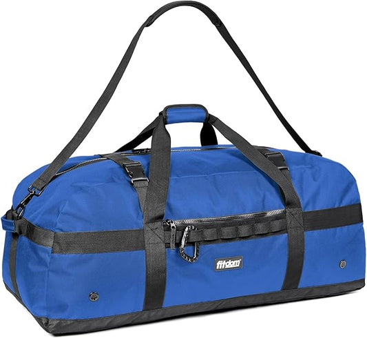 Fitdom 132L 36" Heavy Duty Extra Large Sports Gym Equipment Travel Duffel Bag W/Adjustable Shoulder & Compression Straps. Perfect for Soccer Baseball Basketball Hockey Football Team Coaches & More
