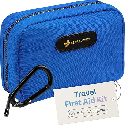 KeepGoing Travel First Aid Kit for Car, Home, Hiking, Camping and Outdoor Emergencies - First Aid Kit Travel Size TSA-Approved