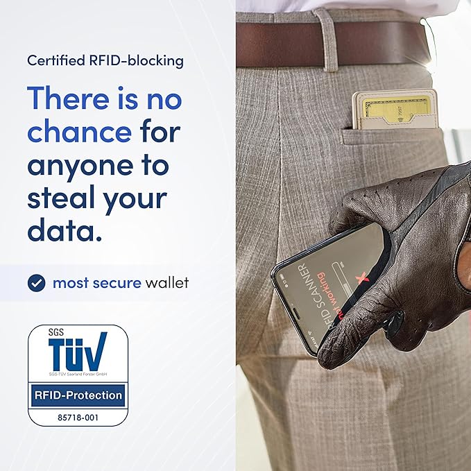 TRAVANDO Swype Slim Wallet for Men Metal RFID Blocking Mens Wallet Card Case (Without AirTag* Pocket)