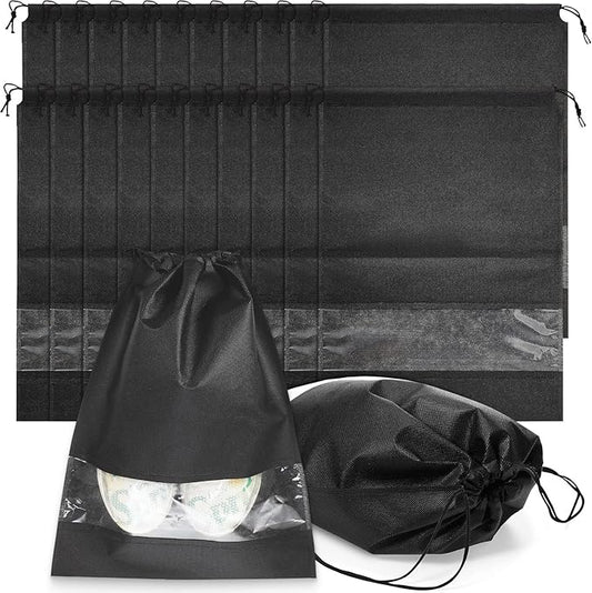 50 Pieces Shoe Dust Bags Shoe Bags for Travel Shoe Bags for Storage Shoe Storage Bag Non-Woven with Rope for Men and Women Large Shoes Storage Packing Pouch Organizers