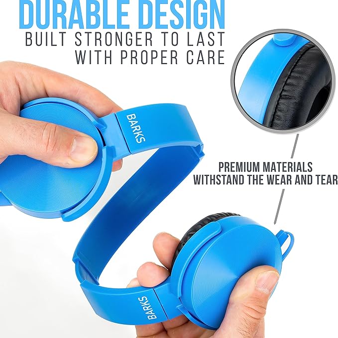 Barks Classroom Headphones (10 Pack, Mixed Colors) - On-Ear Premium Student Bulk Headphones: Perfect for Kids K-12, Schools & Class Sets (Colorful, Durable, Noise Reducing, Comfortable, Easy-to-Clean)