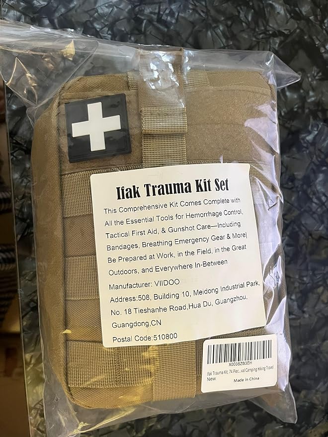 Ifak Trauma Kit, 74 Piece Upgrade Tactical First Aid Supplies, Molle Ifak Pouch Rip Away Refill Supplies for Survival Camping Hiking Travel