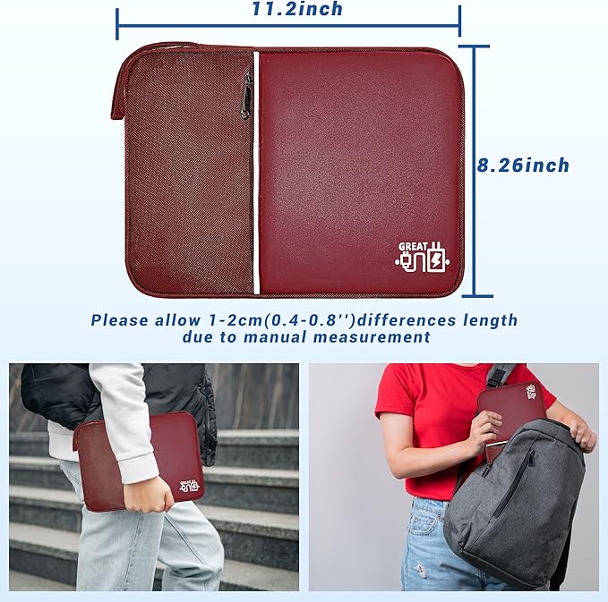 Electronics Organizer,Travel Cord Organizer Pouch, Portable Cable Organizer Bags, Waterproof Electronic Accessories Storage Case for Cables, Cords, Charger, Phone (Single Layer-Large-Winered)