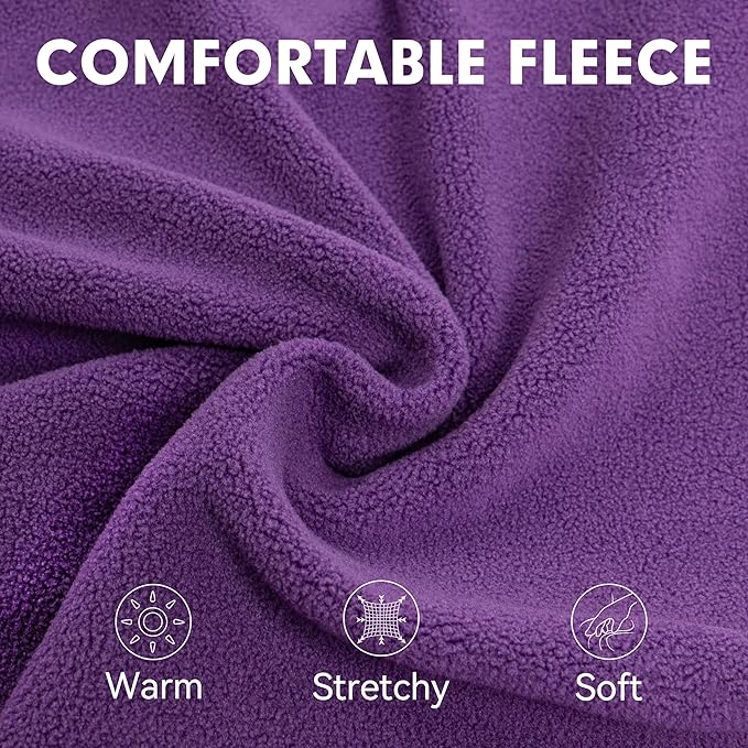 cyeollo Dog Sweaters for Medium Dogs Girl, Turtleneck Stretchy Pullover Fleece Dog Jacket, Warm Lightweight Winter Pet Clothes, Purple XL
