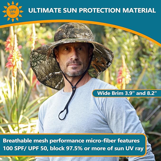 Solaris Sun Hat with Neck Flap, UPF 50 Sun Protection Lightweight Sun Cap for Men Women, Wide Brim Hat for Fishing Hiking