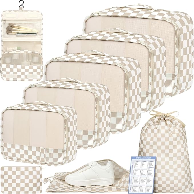 BAGAIL 9 Set Packing Cubes Luggage Packing Organizers for Travel Accessories