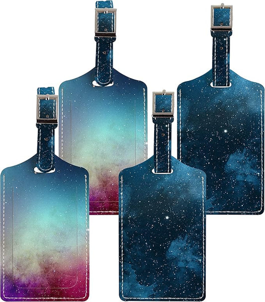 4 Pack Luggage Tag for Suitcases TSA Approved, Leather Suitcase Tags Identifiers, Cute Bag Name Travel Tags ID Labels for Women Men Cruise Airport Luggage Travel Essentials by Sodsay
