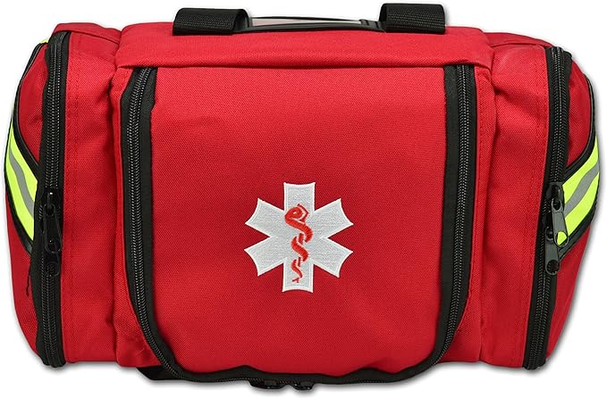 Lightning X Value Compact Medic First Responder EMS/EMT Stocked Trauma Bag w/Basic Fill Kit A - RED