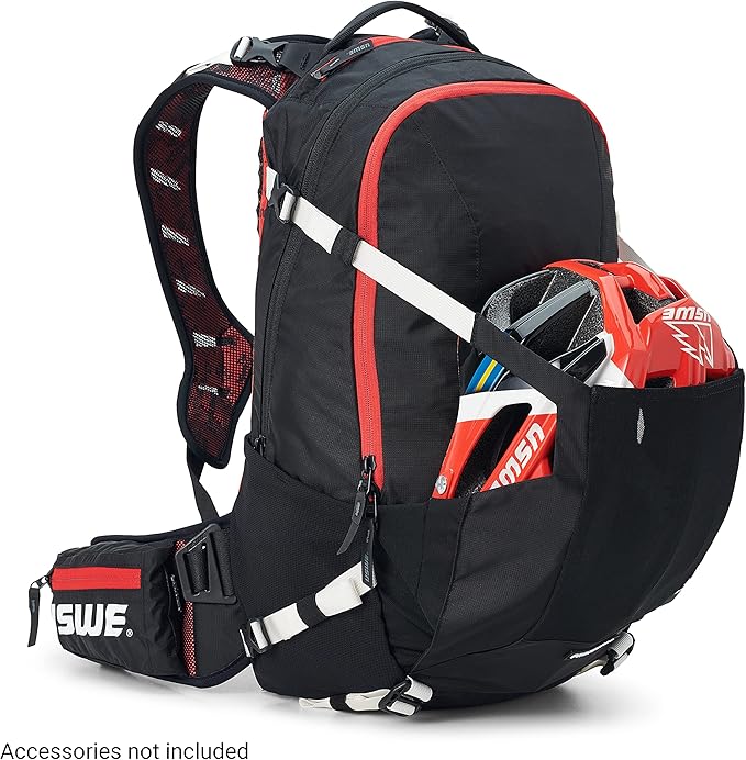 USWE Flow 25L - Backpack with Back Protector, for Bike, Mountainbike, MTB and E-MTB, Black