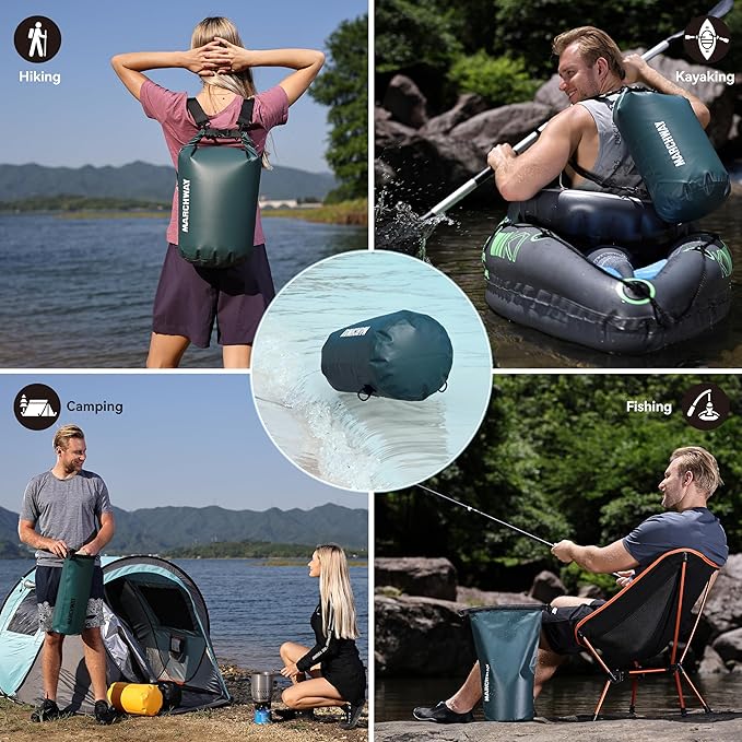 MARCHWAY Floating Waterproof Dry Bag Backpack 5L/10L/20L/30L/40L, Roll Top Sack Keeps Gear Dry for Kayaking, Rafting, Boating, Swimming, Camping, Hiking, Beach, Fishing