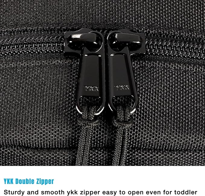 STEAMEDBUN Toddler Backpack Leash - Anti-Lost Harness Backpack for Boys Girls - 1-3 Years, Modern, Unisex, Black, 9.5" x 7" x 3.5", 5L, Polyester, Zipper, Solid, 4 Pockets, Machine Wash