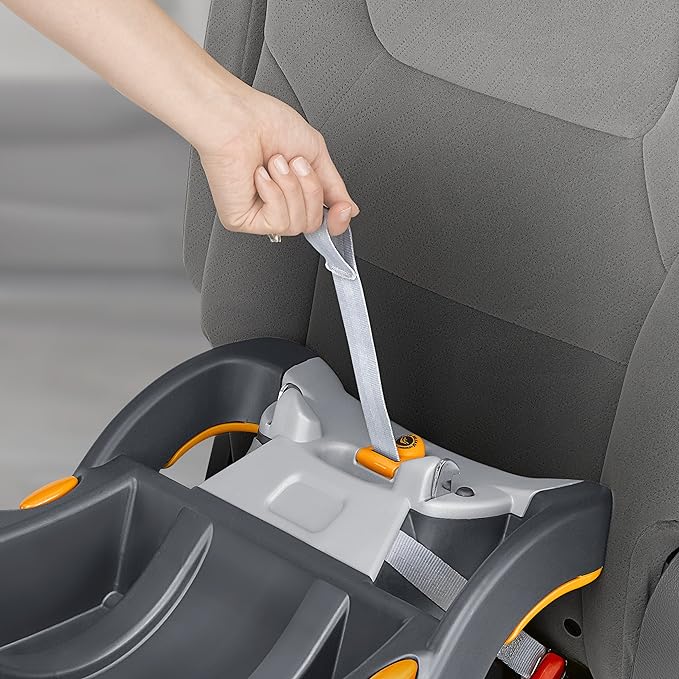Chicco KeyFit Infant Car Seat and Base, Rear-Facing Seat for Infants 4-22 lbs., Includes Infant Head and Body Support, Compatible with Chicco Strollers, Baby Travel Gear | Encore/Black/Grey