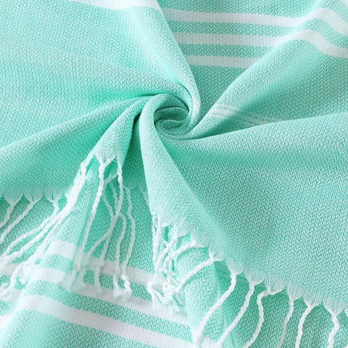 Genovega 6 Oversized Turkish Beach Bath Towel Set Bulk 74"x38" Sand Free Extra Large Quick Dry Swimming Camping Pool Clearance Towels Blanket Essentials Adult Multi Stripes Puper