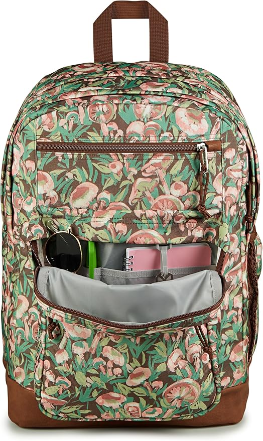 JanSport Cool Backpack with 15-inch Laptop Sleeve, Large Computer Bag Rucksack with 2 Compartments, Ergonomic Straps, Painterly Mushrooms