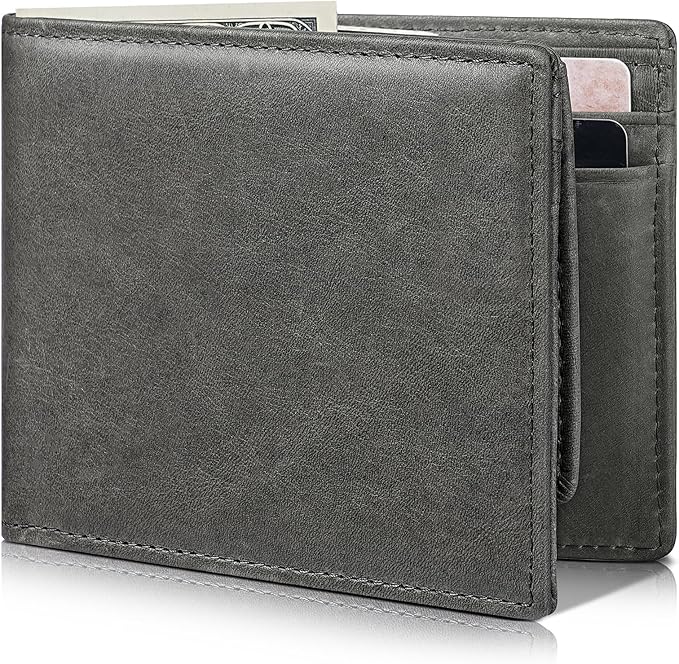 Artpaxy Mens Wallet Bifold Genuine Leather RFID Blocking Wallet for Men with 2 ID Windows 12 Card Holders 2 cash pockets 1 Gift Box
