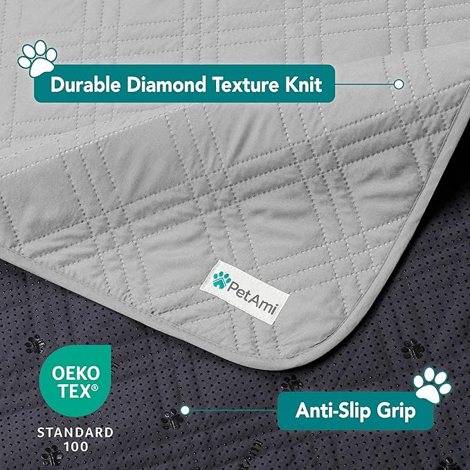 PetAmi Waterproof Bed Cover for Dogs, Pet Blanket Couch Cover, Reversible Furniture Cover Sofa Protector for Pet Cat Bed, Washable Dog Blanket for Seat, 30x70 Light Gray