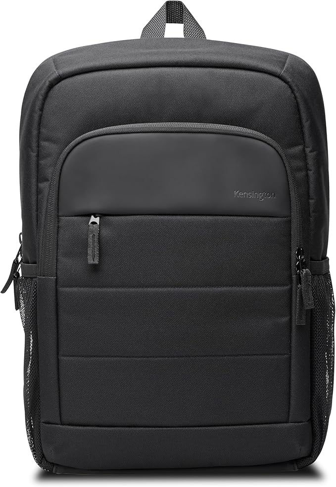 Kensington EQ Backpack 16”, for 15.6 inch-16 inch Laptop, Padded Shoulder Straps, Side Pocket,(K60392WW), Black