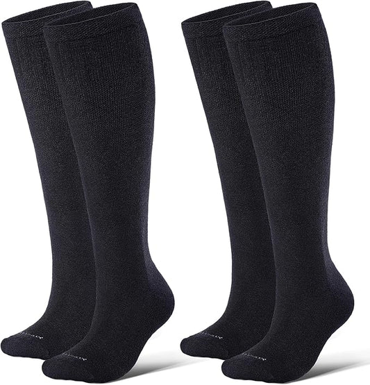 LEVSOX Thick Merino Wool Compression Socks for Women and Men 20-30mmHg Knee High Support Socks for Flying Nurses Pregnancy