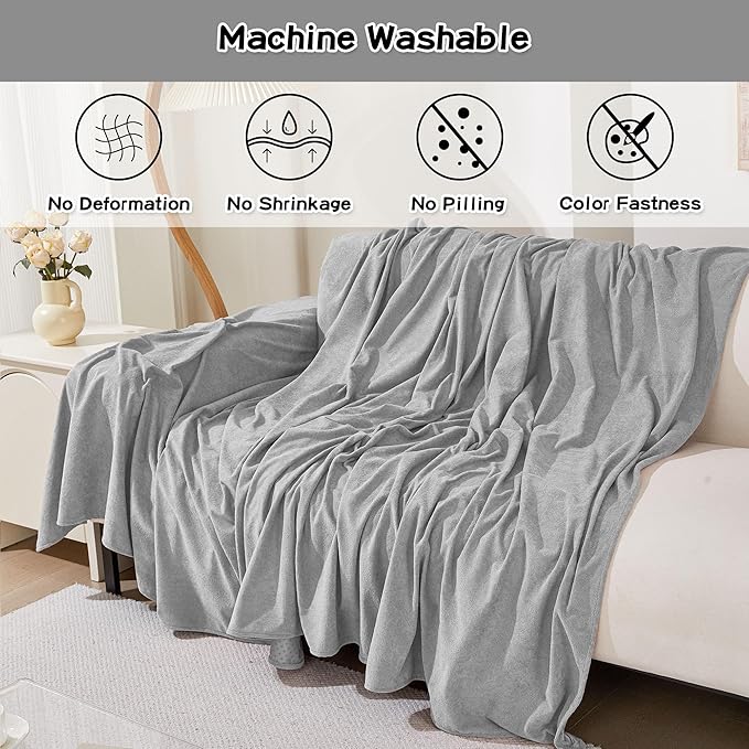 MEETSKY Couch Covers for 3 Cushion Couch Sofa, Washable Sectional Couch Covers L Shape Sofa Cover Soft Slipcovers Couch Furniture Protector for Pets Dogs Kids, 91" x 118", Light Grey
