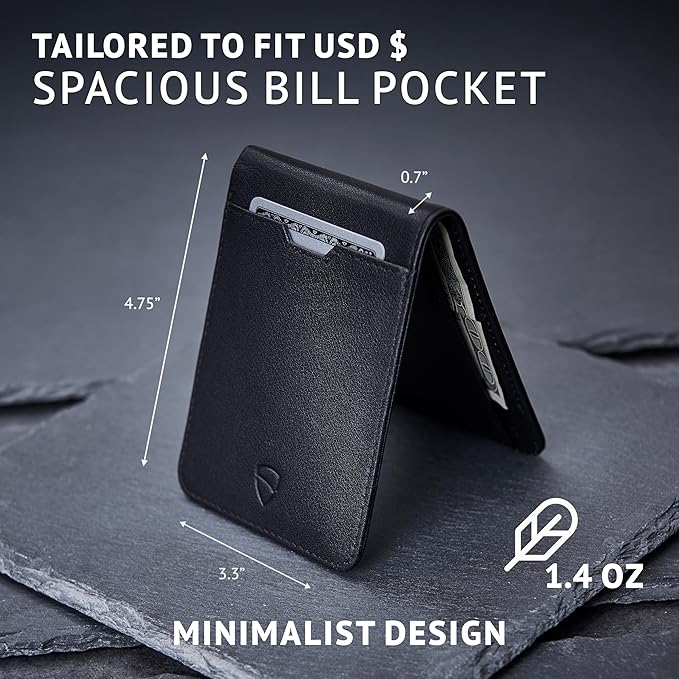 Vaultskin MANHATTAN ID Thin Leather Wallet with RFID Blocking and ID Window