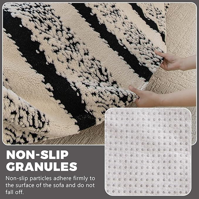 Sherpa Fleece Oversized Couch Cover for 3-4 Cushion Sofa, Black 71" x 150" - Pet Proof Sofa Covers Heavy Duty Scratch Resistant Pet Friendly Furniture Cover - Easy Install, Machine Washable