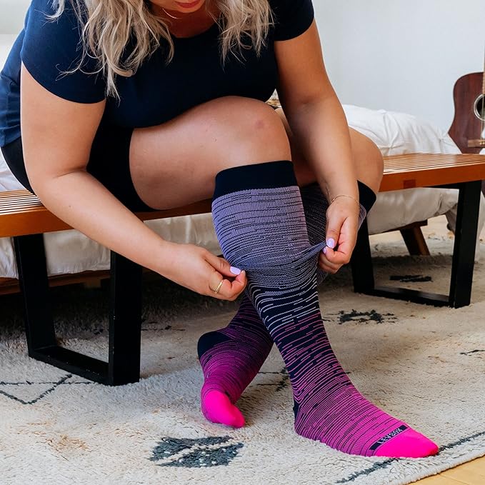 Wide Calf Compression Socks for Women & Men Extra Large Size Support Socks for Nurses Running Pregnant Travel, 15-20 mmHg