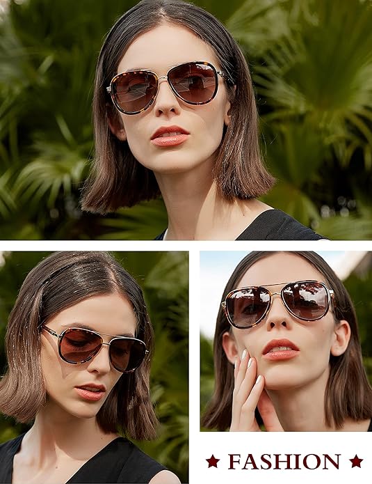 BIRCEN Polarized Sunglasses for Women UV - Protection Womens Retro Mirrored Shades with Acetate Frame BC2001