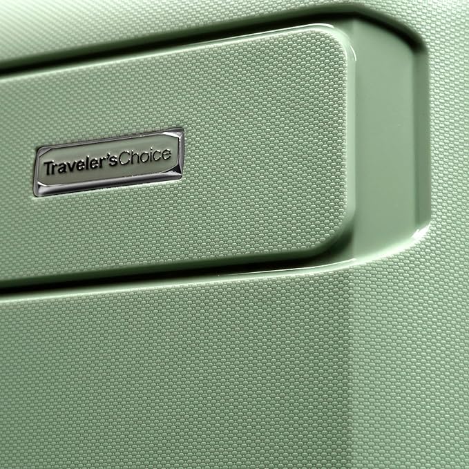 Traveler's Choice Pagosa Indestructible Hardshell Expandable Spinner Luggage, Green, 2-Piece Set (22/26)