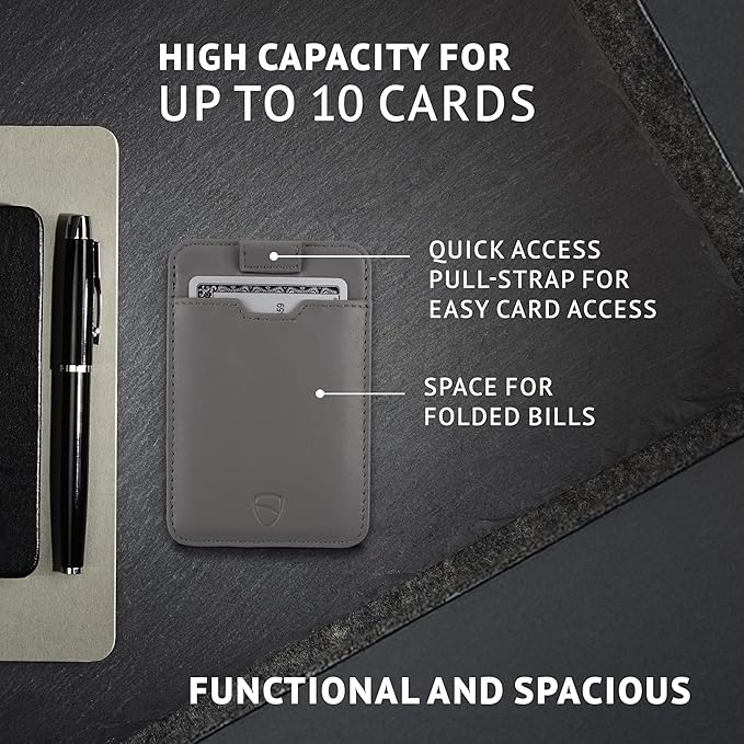 Vaultskin CHELSEA Mens RFID Blocking Slim Leather Card Wallet - Minimalist Front Pocket Cardholder