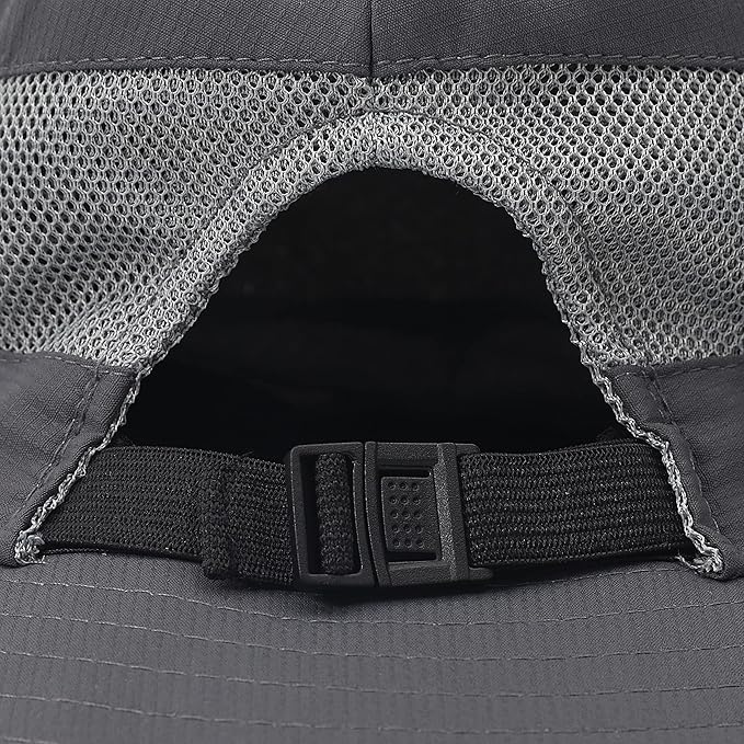 Womens Summer Sun Hat Beach Hat Wide Brim Outdoor UV Protection Hat Foldable Cool Mesh Ponytail Bucket Hat