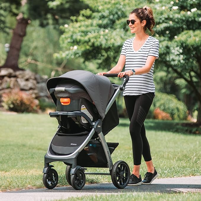 Chicco Bravo® 3-in-1 Trio Travel System, Bravo® Quick-Fold Stroller with KeyFit® 30 Infant Car Seat and Base, Car Seat and Stroller Combo