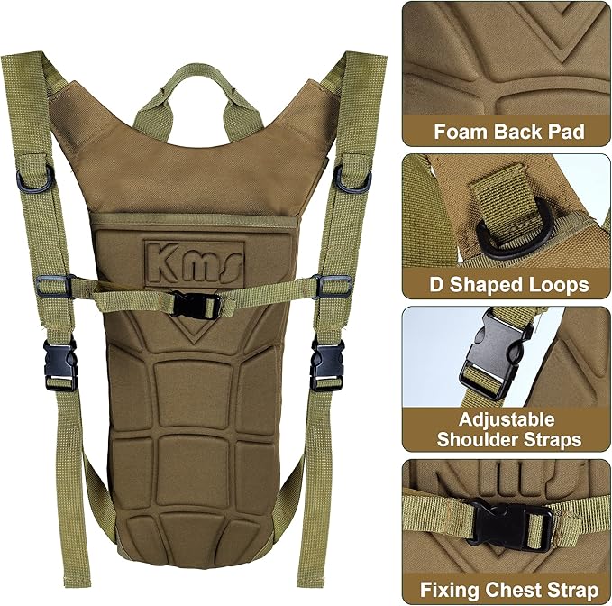 Outplea Tactical Rave Hydration Backpack with 3L Water Bladder for Men, Small Water Backpack for Hiking