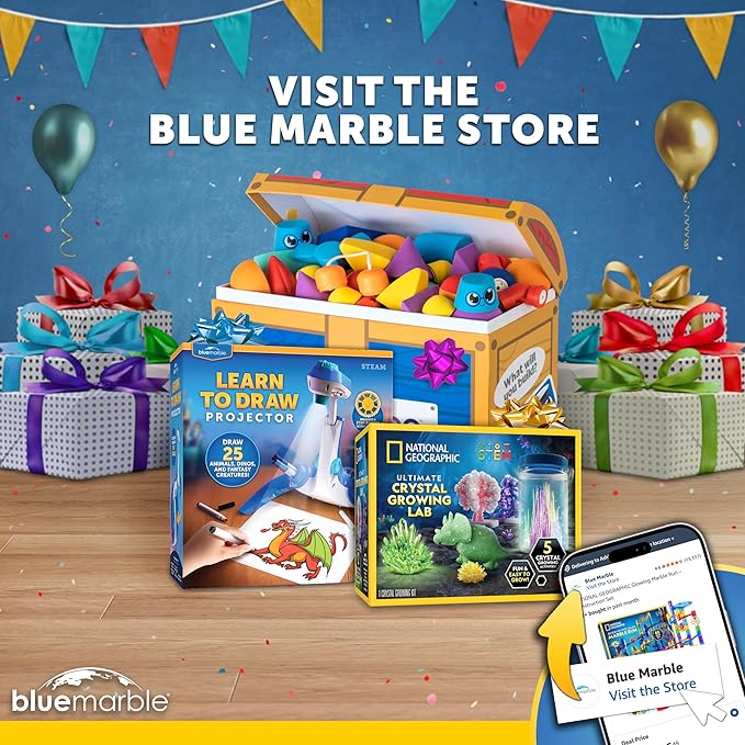 National Geographic Magnetic Marble Run - 75-Piece STEM Building Set for Kids & Adults with Magnetic Track & Trick Pieces & Marbles for Building A Marble Maze, STEM Project