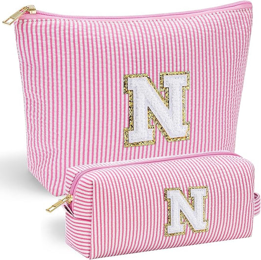 YOOLIFE Cute Makeup Bag for Women - Personalized Women Gifts Pink Makeup Pouch for Girlfriend Bridesmaid Wife | Cosmetic Travel Toiletry Bag for Her Mom | Birthday Gift Idea for Friend Female Sister N