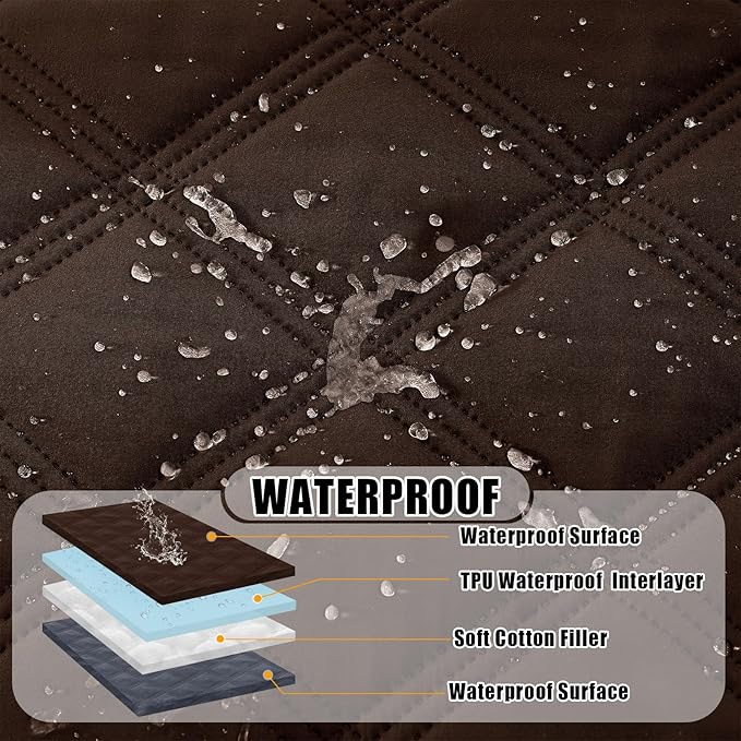 Smiry Waterproof Dog Bed Cover Blanket 40x50, Soft Reversible Pet Blanket, Washable Leakproof Cats Dogs Couch Cover for Sofa, Couch, Furniture, Lattice, Chocolate/Dark Grey