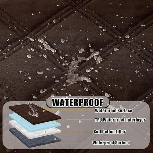 Smiry Waterproof Dog Bed Cover Blanket 30x70, Soft Reversible Pet Blanket, Washable Leakproof Cats Dogs Couch Cover for Sofa, Couch, Furniture, Lattice, Chocolate/Dark Grey