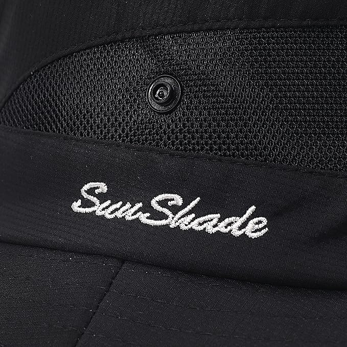 Womens Summer Sun Hat Beach Hat Wide Brim Outdoor UV Protection Hat Foldable Cool Mesh Ponytail Bucket Hat