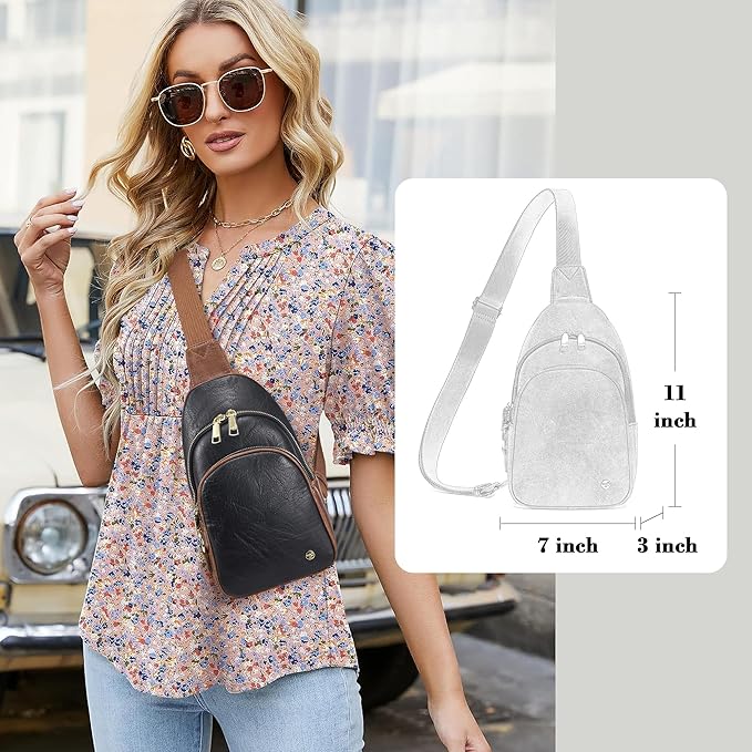 INICAT Crossbody Sling Bags Fanny Packs Valentine's Day Gifts Vegan Leather Travel Vacation Essentials Purses Women