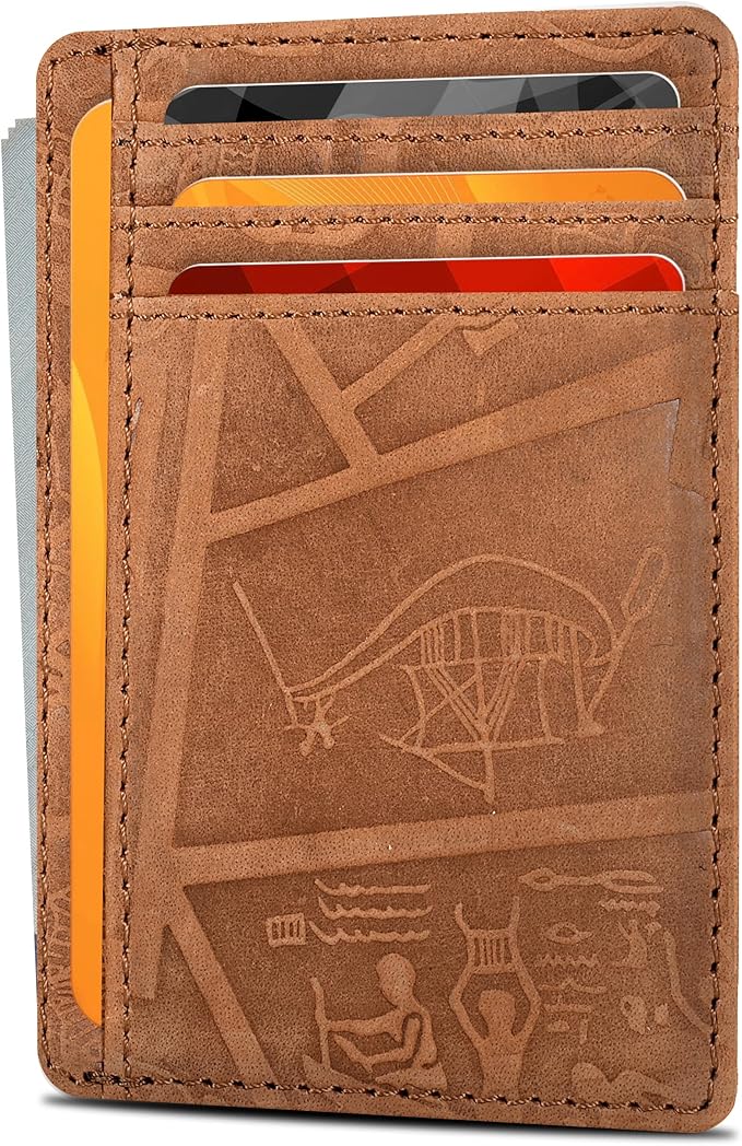 Oak Leathers Leather Slim Minimalist Wallet for Men & Women RFID Front Pocket Leather Card Holder Wallets